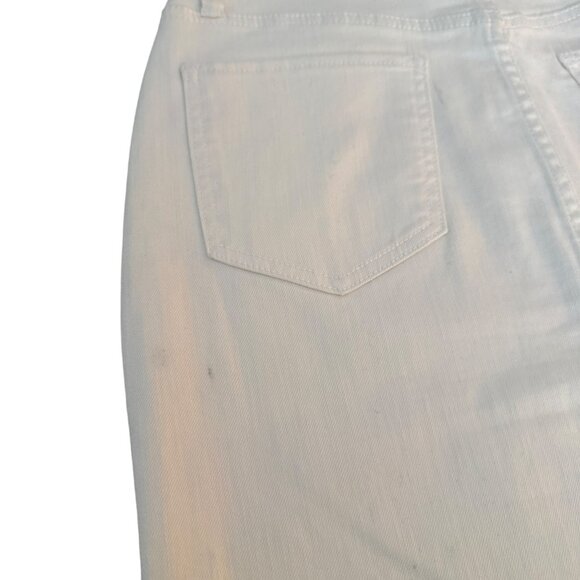 Joe's Jeans High-Rise Cream Denim Skirt Women's Frayed Hem & Front Slit Size 27 - Picture 4 of 8
